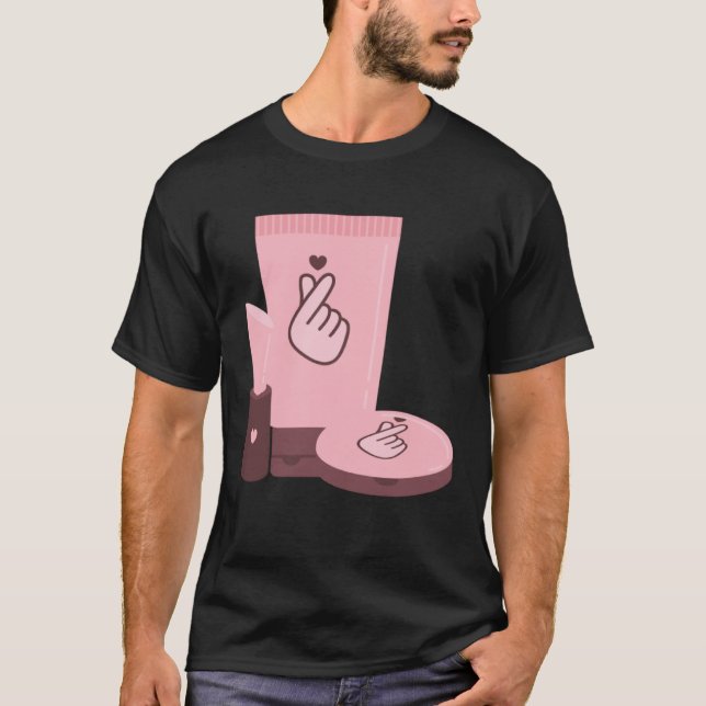 Camiseta Kpop Korean Drama Makeup K pop Heart Merch (Frente)