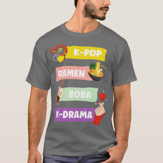 Camiseta Kpop Ramen Boba KDrama Coreano Fãs Sul-Coreanos Pr