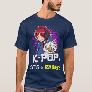 Camiseta KPop Ramen Lover Cat Lover Música Pop coreana 
