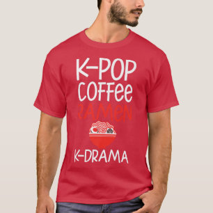 Camiseta Kpop Ramen Tee Coffee Ramen K-drama Bebida Coreana