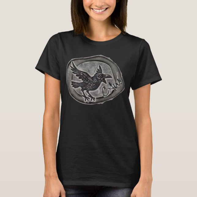 Camiseta Krähe Crow Rabe ruft CAW! (Frente)