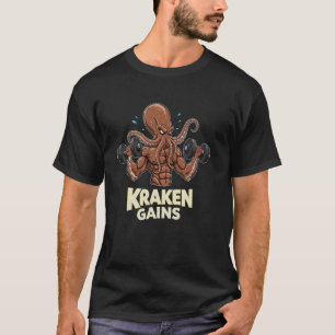 Camiseta Kraken Ganha Academia de Musculação de Polvo de Le