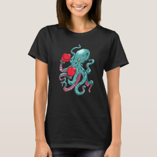 Camiseta Kraken Octopus Boxando Luvas Submarinas Oceânicas 