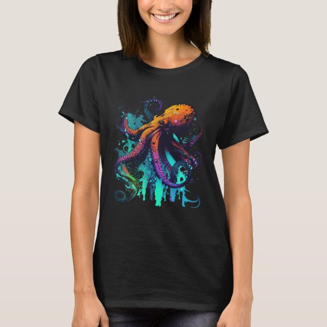 Camiseta Kraken Octopus Sailing Ocean (Frente)