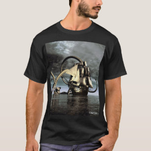 Camiseta Kraken. Polvo gigante derruba um navio pirata