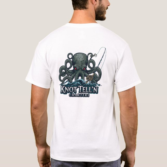 Camiseta Kraken - Virginia Beach Fishing Charter (Verso)