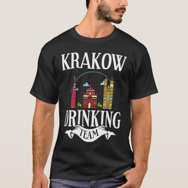 Camiseta Krakow Poland City Trip Skyline Map Travel (Frente)