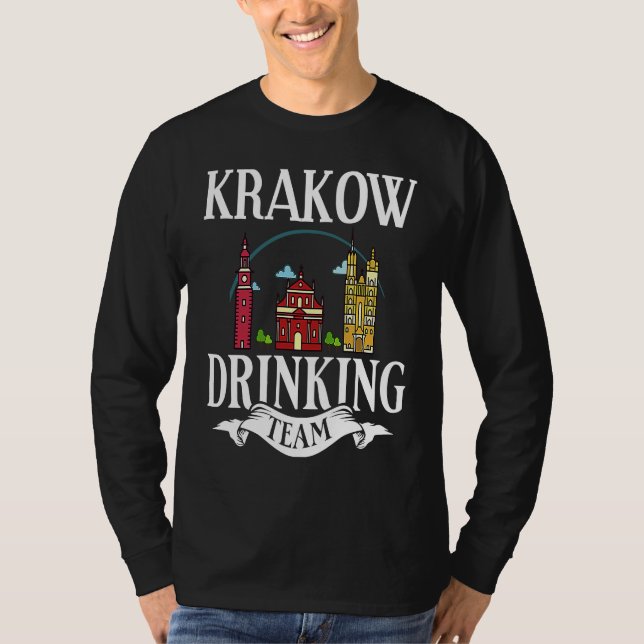 Camiseta Krakow Poland City Trip Skyline Map Travel (Frente)
