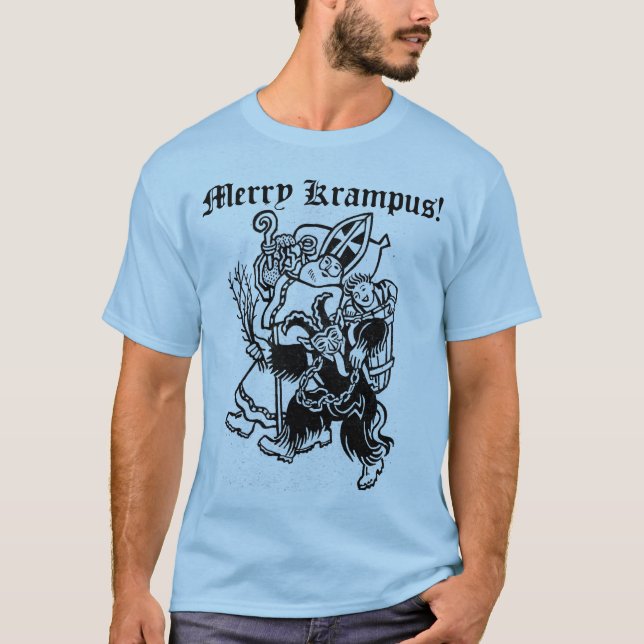 Camiseta Krampus alegre! T. T-shirt engraçado do Natal (Frente)