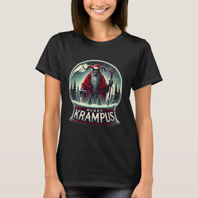 Camiseta Krampus Está Chegando Na Feliz Do Horror Da Cidade (Frente)