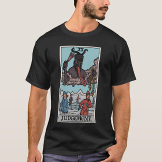Camiseta Krampus Julgamento Tarot Card Engraçado Natal Goth