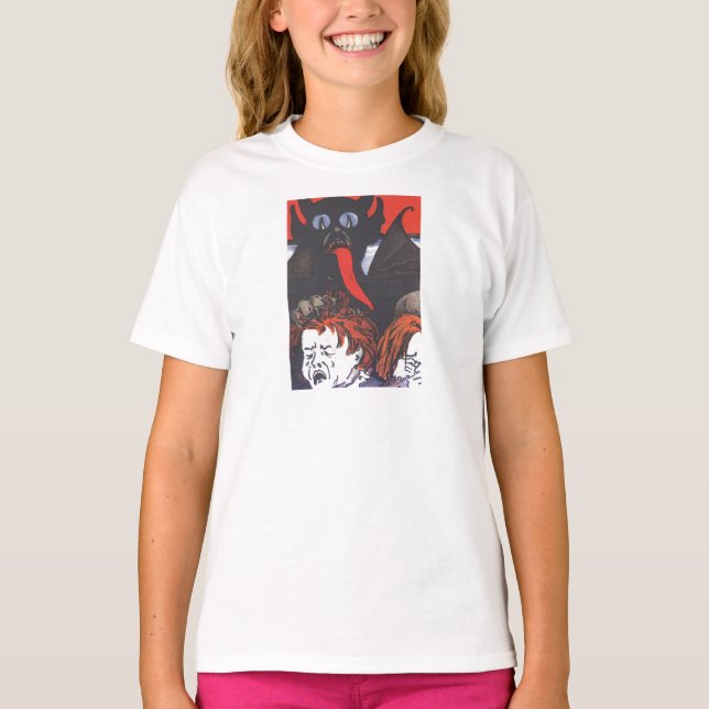 Camiseta Krampus Punindo Crianças (Frente)
