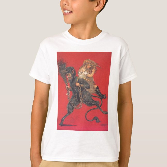 Camiseta Krampus sequestrando menina (Frente)