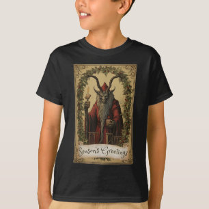 Camiseta Krampus Tarot Card Design de Natal Mau Pa
