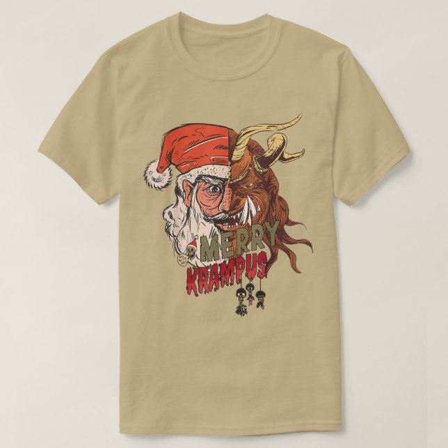 Camiseta Krampusnacht Feliz Krampus e Papais noeis Cristo d (Frente do Design)