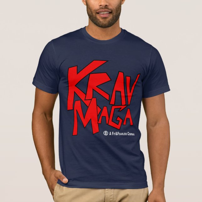 Camiseta Krav Maga - ajustado e sem medo (Frente)