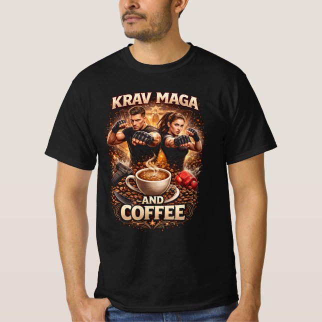 Camiseta Krav Maga e Café (Frente)