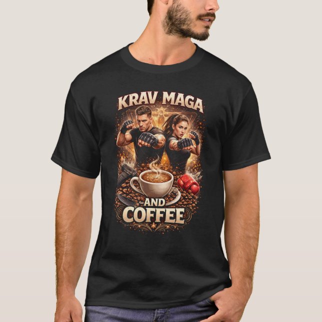 Camiseta Krav Maga e Café (Frente)