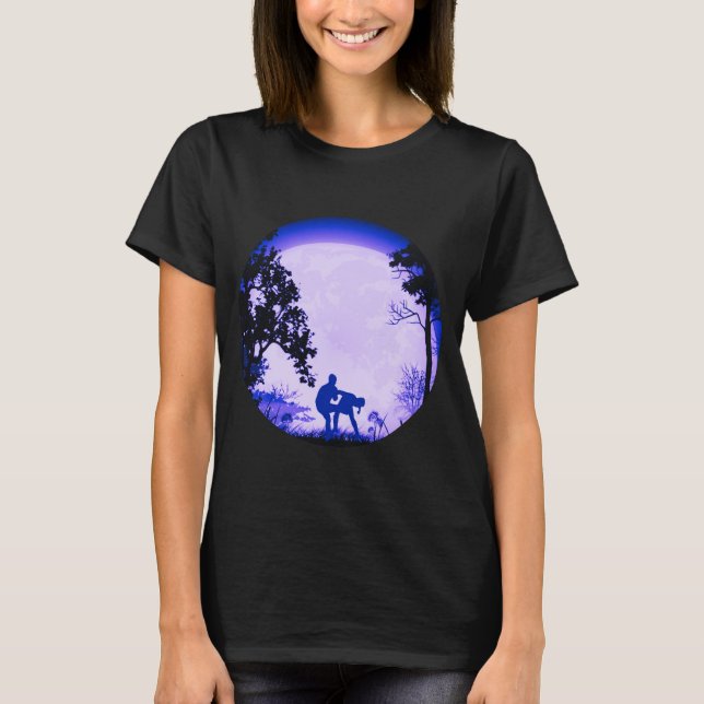 Camiseta Krav Maga Groin Kick com Lua Completa Roxo (Frente)