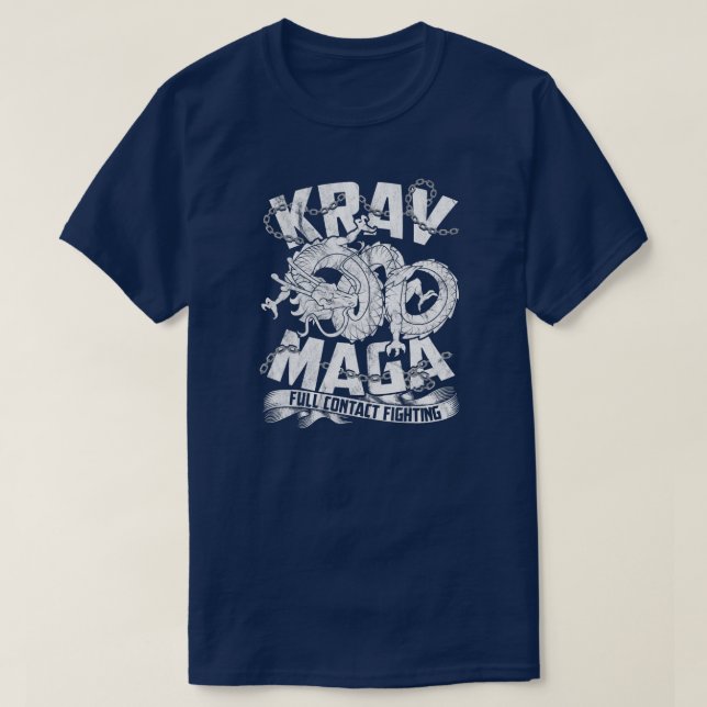Camiseta Krav Maga para homens lutando contra a autodefesa  (Frente do Design)
