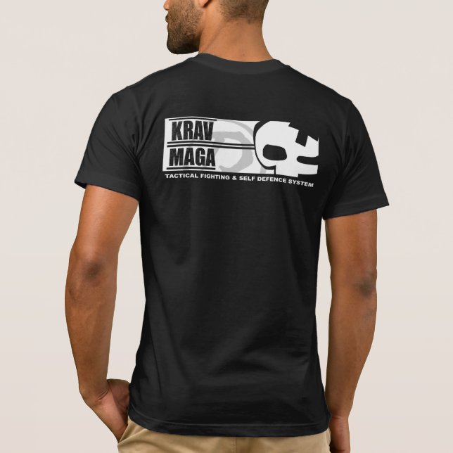 Camiseta Krav Maga: Parte traseira grande do crânio (Verso)