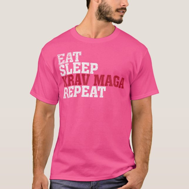 Camiseta Krav Maga Shirt Gift Coma Sleep Krav Maga Repetir (Frente)