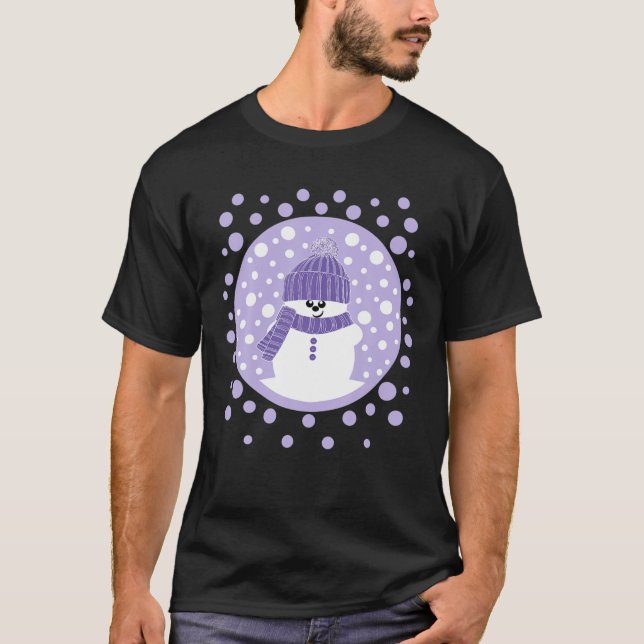 Camiseta Krimbles Diversão Dotty Snowman Com Lilac Wooly Ha (Frente)
