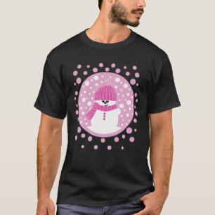 Camiseta Krimbles Diversão Dotty Snowman Com Um Burro Rosa