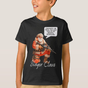 Camiseta Kris Kringle Festivo Caça Xmas Santa Claus Camo