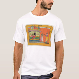Camiseta Krishna que chega na casa de Radha, ilustração