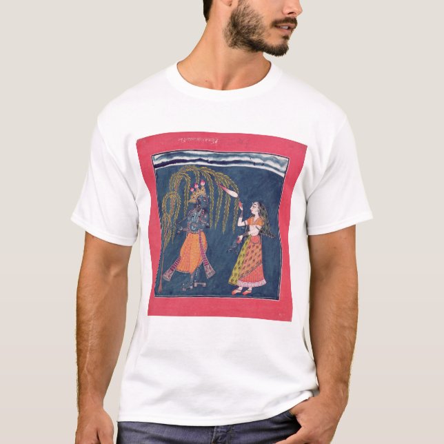 Camiseta Krishna que joga uma flauta, 'do Vahula (Frente)