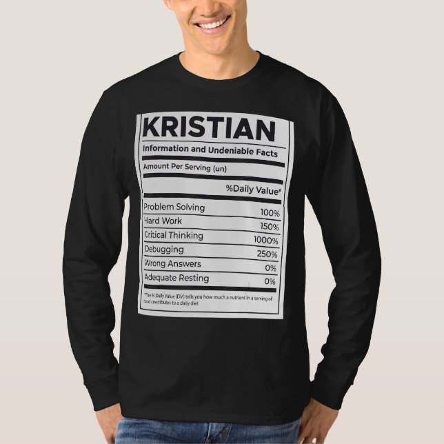 Camiseta Kristian Nutrition Information Problem Resolvendo  (Frente)