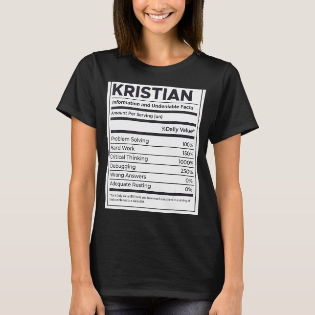 Camiseta Kristian Nutrition Information Problem Resolvendo  (Frente)