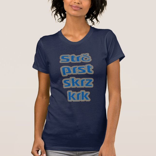 Camiseta Krk do skrz do prst de Strč (língua-tornado checo (Frente)