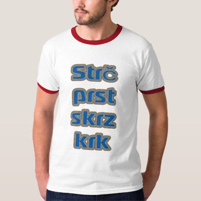 Camiseta Krk do skrz do prst de Strč (língua-tornado checo (Frente)