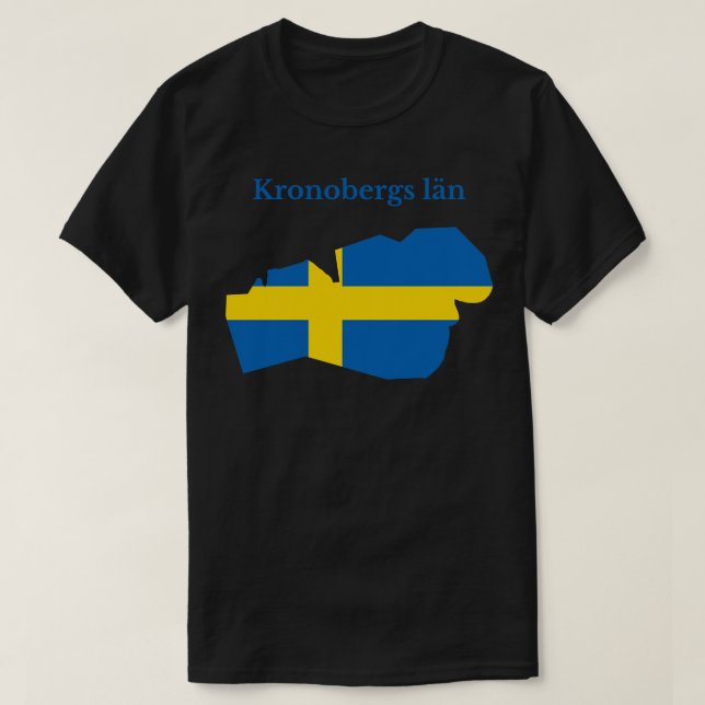 Camiseta Kronoberg County Map Suecia (Frente do Design)