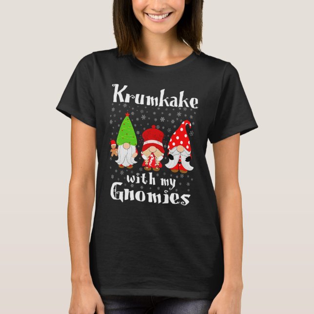 Camiseta Krumkake With My Gnomies - Norwegian Waffle Cookie (Frente)