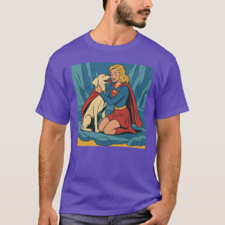 Camiseta Krypto Encontra Supergirl Abraço Enfático presente