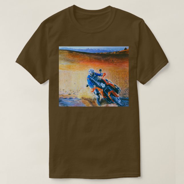 Camiseta KTM 990 Adventure Biting the dust  (Frente do Design)