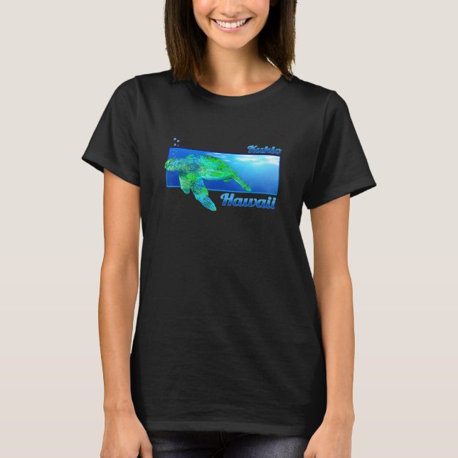 Camiseta Kukio Hawaii Nadando Honu (Frente)