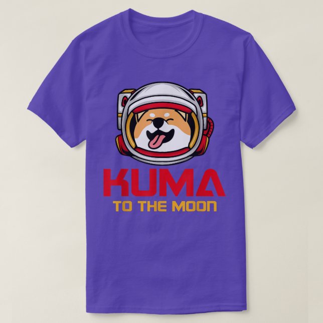 Camiseta Kuma Para A Lua Kuma Inu Token Astronaut Hodler (Frente do Design)