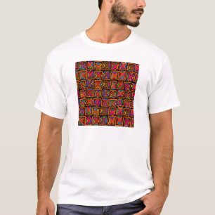Camiseta Kuna Indian Mola Verificação Tribal - Vermelho