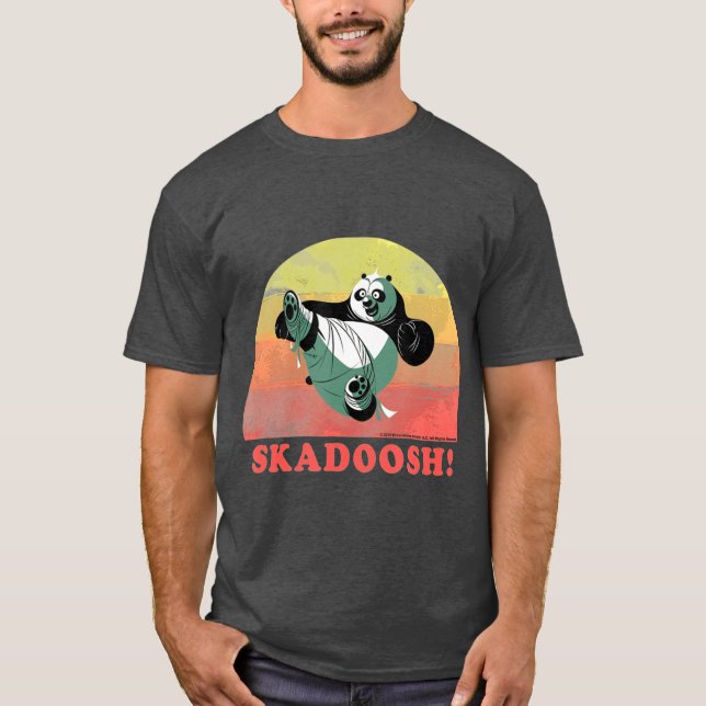 Camiseta Kung Fu Bear Skash Retro Circle Portrait friend bo (Frente)