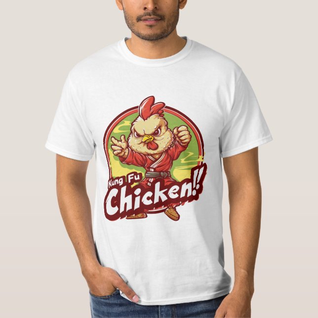 Camiseta Kung Fu Chicken! Kung Fu Pose (Frente)