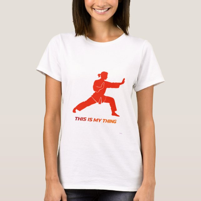 Camiseta Kung Fu Silhouette Martial Arts Lifestyle Design (Frente)
