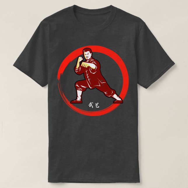 Camiseta KungFu - Combatente Principal Chinês (Frente do Design)