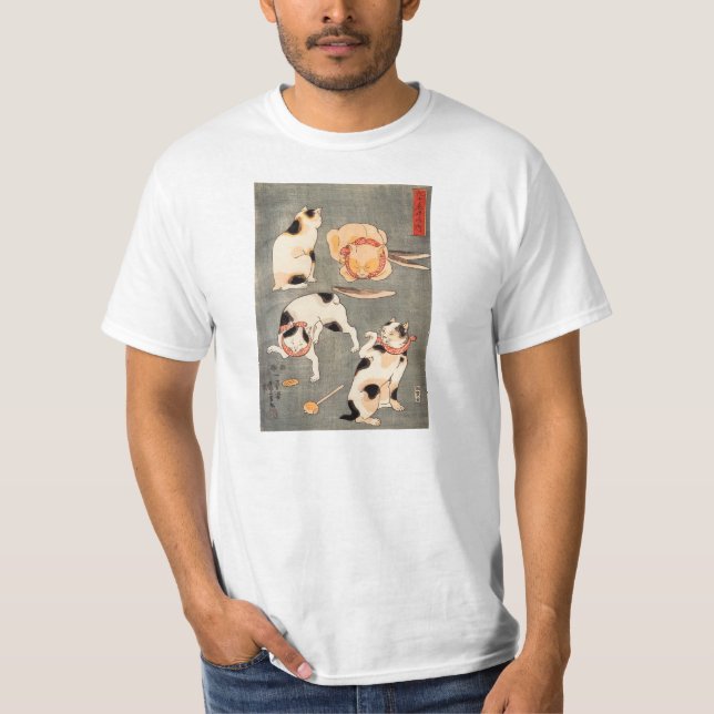 Camiseta Kuniyoshi quatro gatos (Frente)