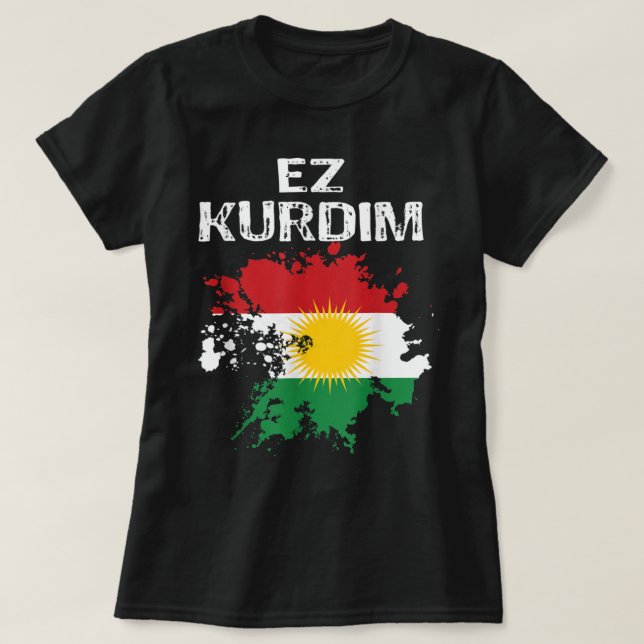 Camiseta Kurden Kurdista Newroz Kurdi Bandeira Seu Biji Kur (Frente do Design)