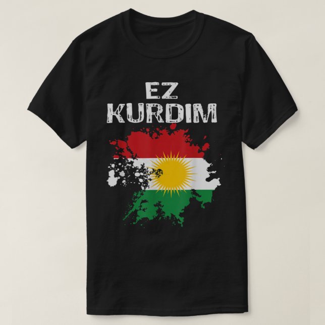Camiseta Kurden Kurdistan Newroz Kurdi Flag Her Biji Kurdis (Frente do Design)
