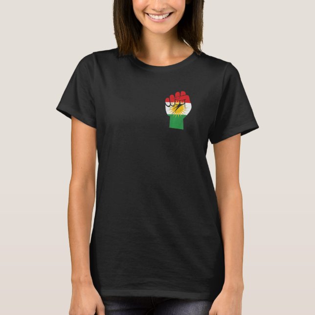 Camiseta Kurdish Flag JIN JIYAN AZADI Support Kurdish women (Frente)